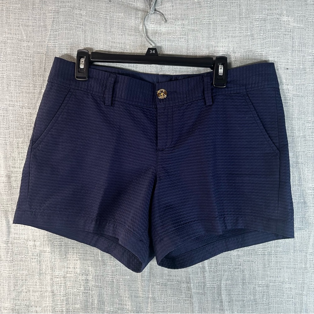 Lilly Pulitzer Callahan Navy Textured Cotton Shorts